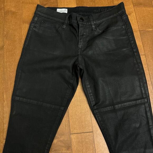 1969 WOMENS COATED BIKER LEGGING JEANS black Gap size 26 - Picture 4 of 12